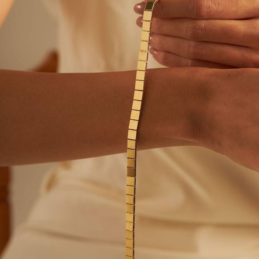 İri Kare Plaka Altın Bileklik - Semih Haşhaş Kuyumculuk