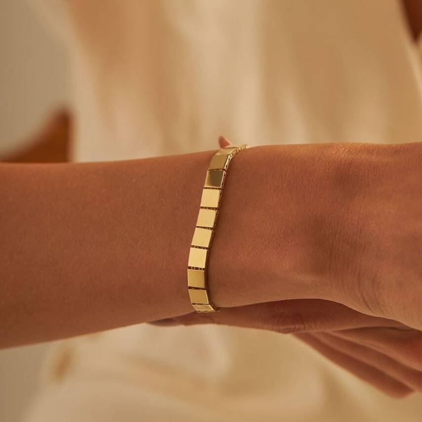 İri Kare Plaka Altın Bileklik - Semih Haşhaş Kuyumculuk (1)