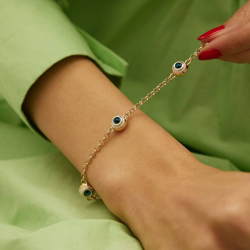 İri Nazar Boncuklu Altın Bileklik - Semih Haşhaş Kuyumculuk (1)