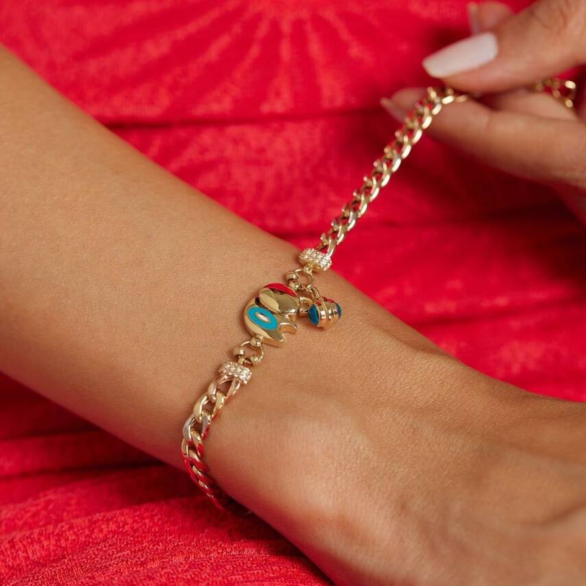 İri Nazar Boncuklu Fil Altın Bileklik - Semih Haşhaş Kuyumculuk