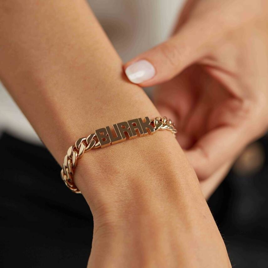 İsme Özel Gurmet Zincirli Tasarım Altın Bileklik - Semih Haşhaş Kuyumculuk (1)