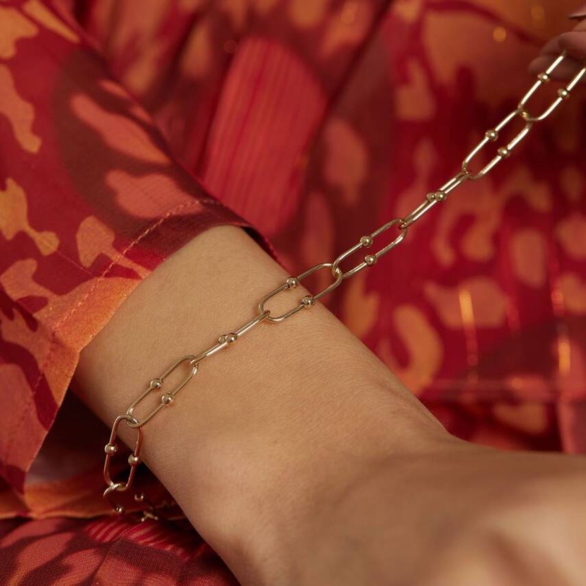 İtalyan Ataş Altın Bileklik - 2