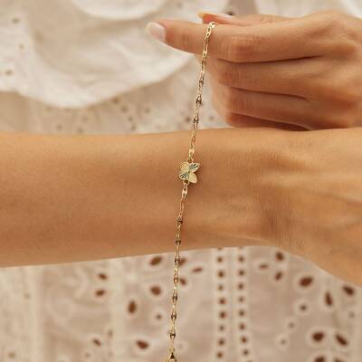 Kalemli Kelebek Altın Bileklik - 1