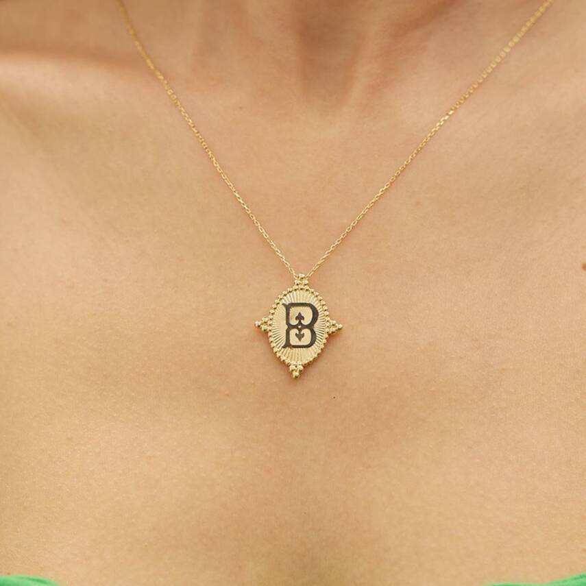 Kalemli Plaka Harf Altın Kolye - Semih Haşhaş Kuyumculuk (1)
