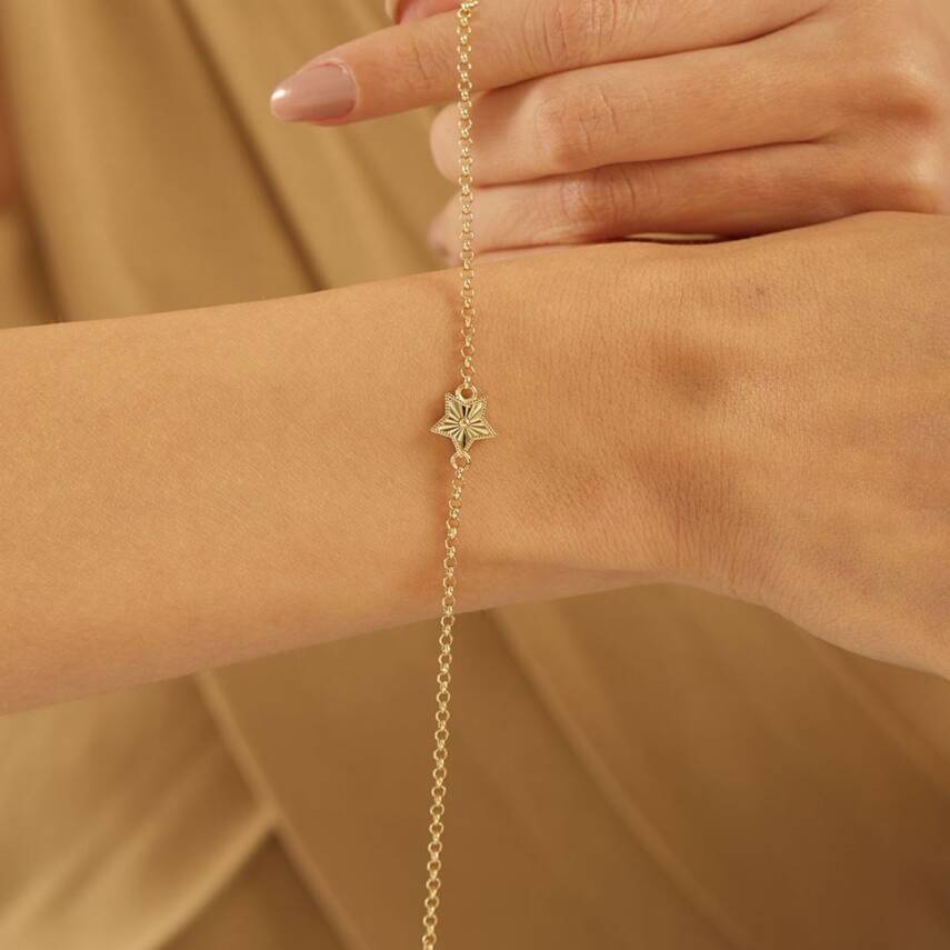 Kalemli Yıldız Minimal Altın Bileklik - Semih Haşhaş Kuyumculuk