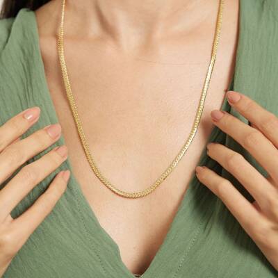 Kalın Altın Zincir Kolye - 1