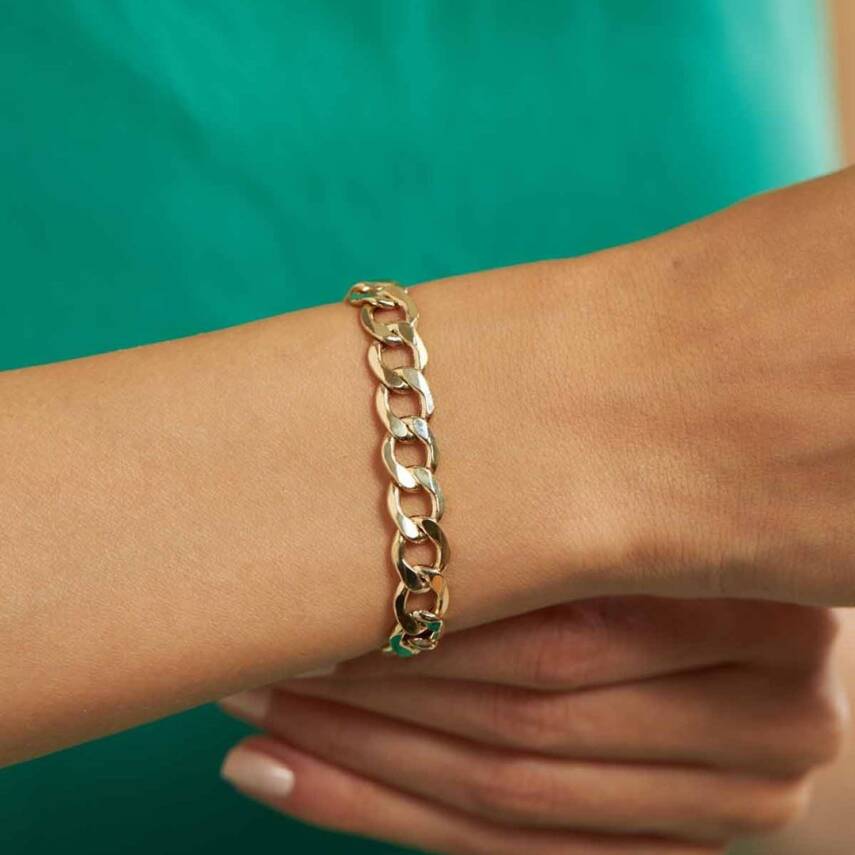 Kalın Gurmet Zincir Altın Bileklik - 1