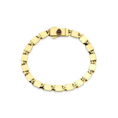 Kalp Detaylı Taşsız Geometrik Altın Bileklik - 1