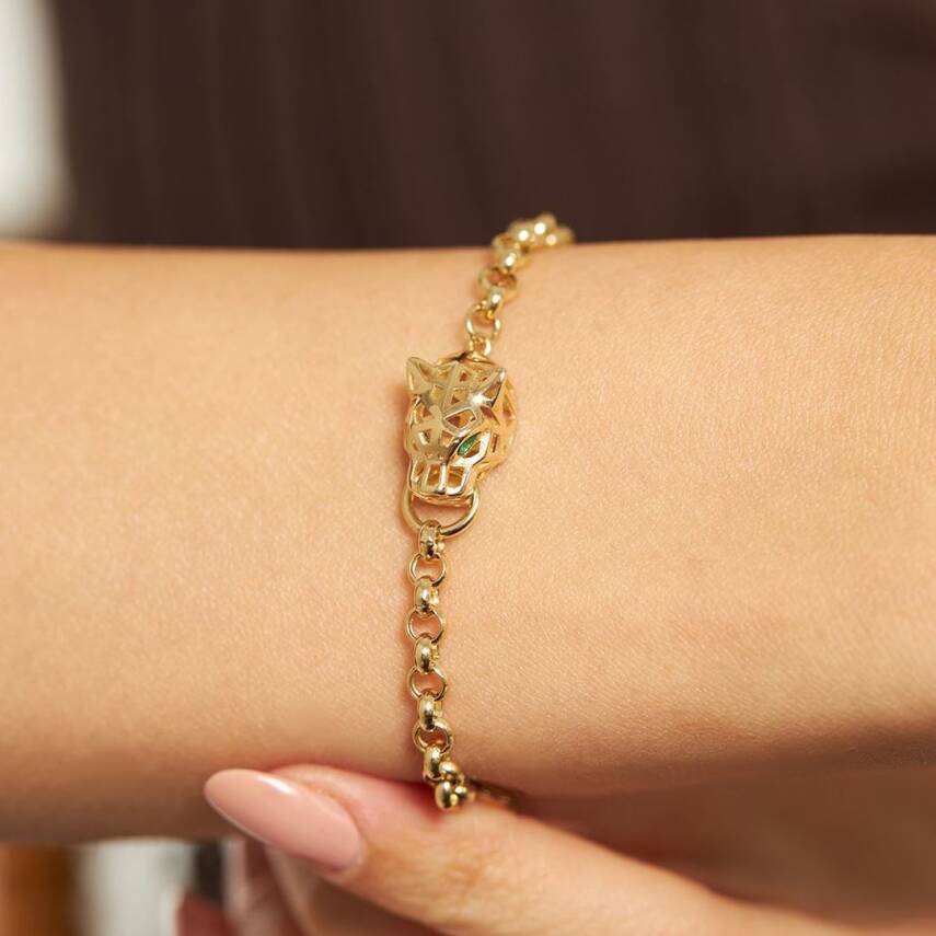 Kaplan Başlı Halka Zincirli Altın Bileklik - Semih Haşhaş Kuyumculuk