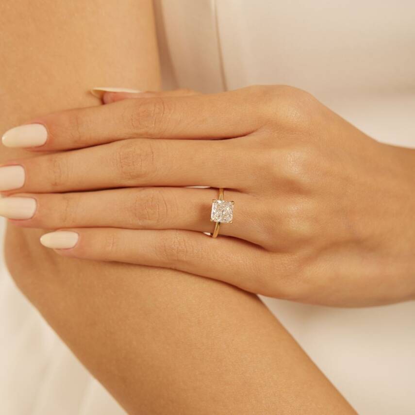 Kare Baget Taşlı Altın Yüzük - Semih Haşhaş Kuyumculuk