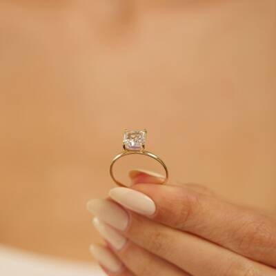 Kare Baget Taşlı Altın Yüzük - 2