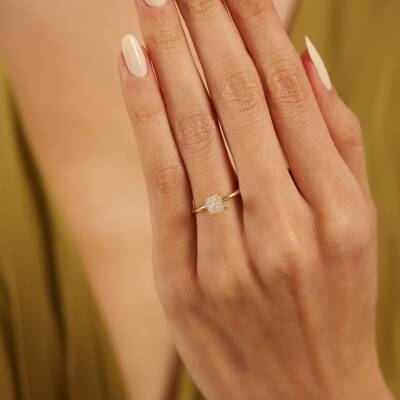 Kare Tektaş Altın Yüzük - 1