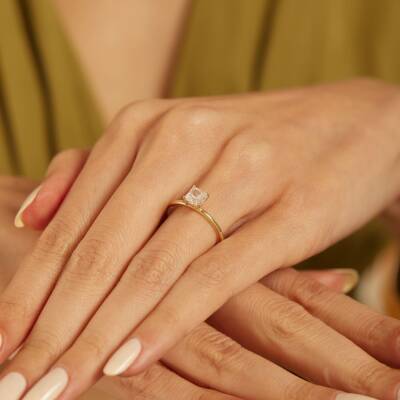 Kare Tektaş Altın Yüzük - 2