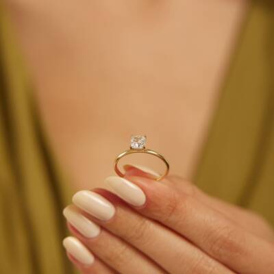 Kare Tektaş Altın Yüzük - 3