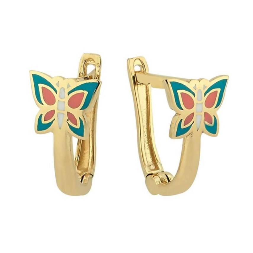 Kelebek Figürlü Altın Çocuk Küpesi - 1