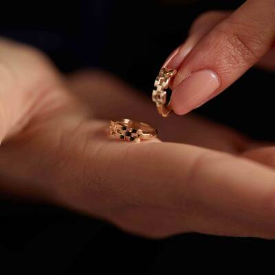 Kemer Halka Altın Küpe - 2