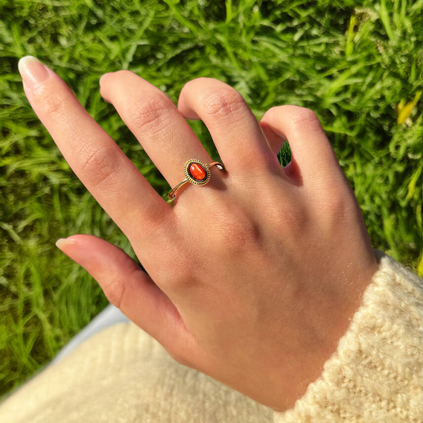 Kırmızı Taşlı Altın Yüzük - Semih Haşhaş Kuyumculuk (1)