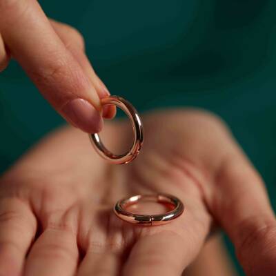 Klasik Halka Rose Altın Küpe - 2