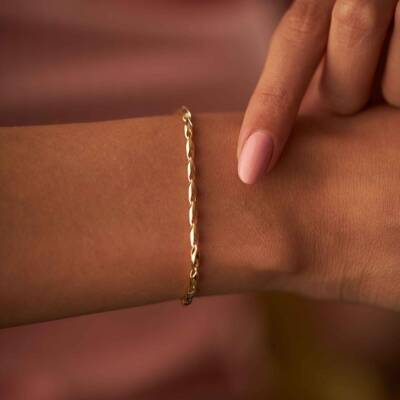 Klasik Sade Altın Bileklik - 1