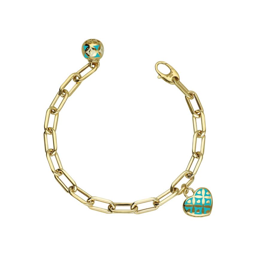 Kozmos Mavi Kalp Cetaş Altın Bileklik - Cetaş 