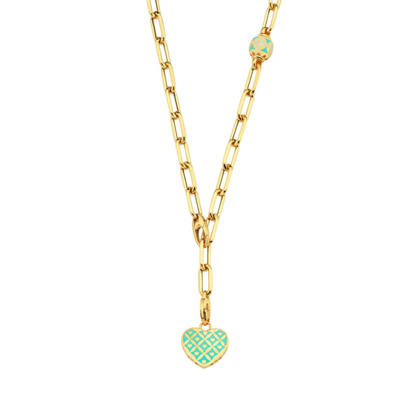 Kozmos Mavi Kalp Cetaş Altın Kolye - Cetaş 