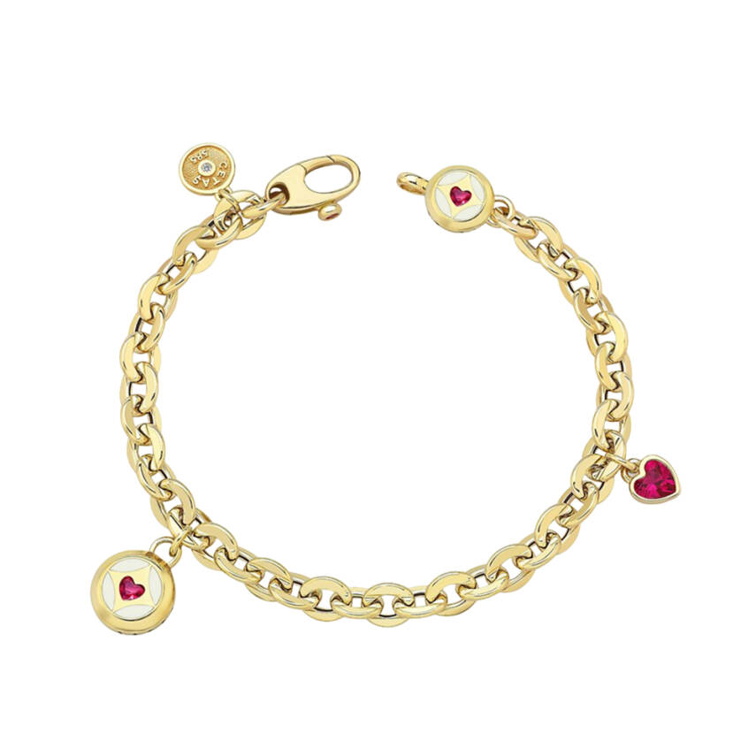 Kozmos Pembe Kalpli Cetaş Altın Bileklik - Cetaş 