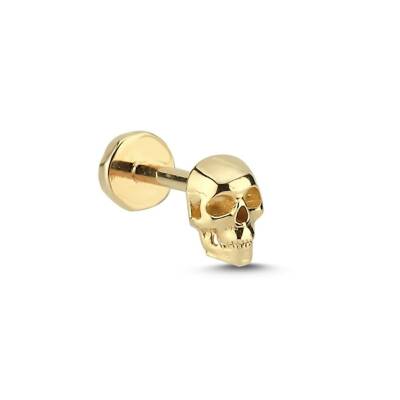 Kuru Kafa Figürlü Altın Tragus Küpe - 1