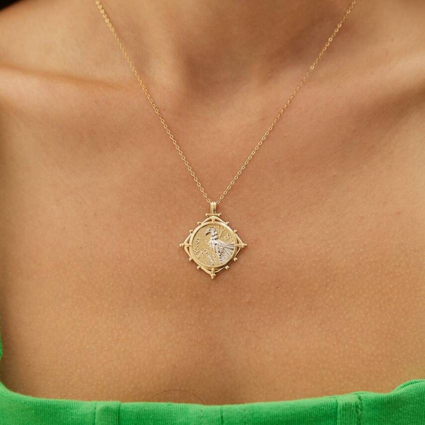 Kuşlu Plaka Altın Kolye - Semih Haşhaş Kuyumculuk