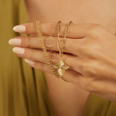 Kutup Yıldızı Ataç Altın Kolye - 1