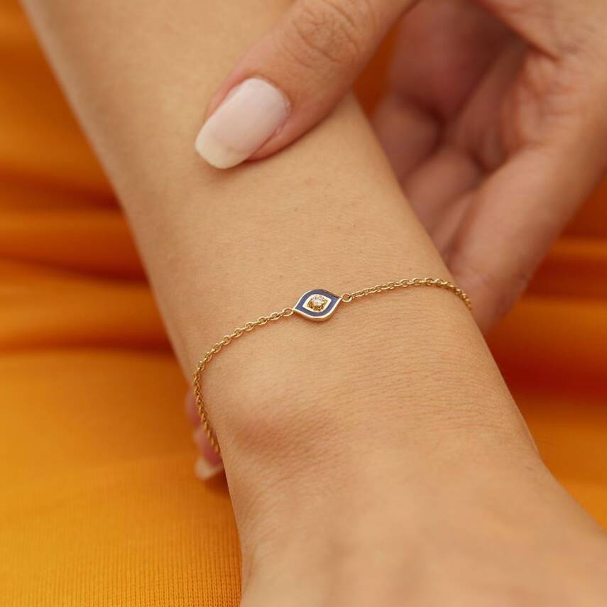 Lacivert Mineli Taşlı Altın Bileklik - Semih Haşhaş Kuyumculuk (1)