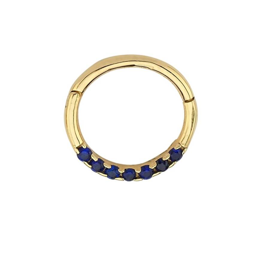 Lacivert Taşlı Altın Helix Piercing - Semih Haşhaş Kuyumculuk