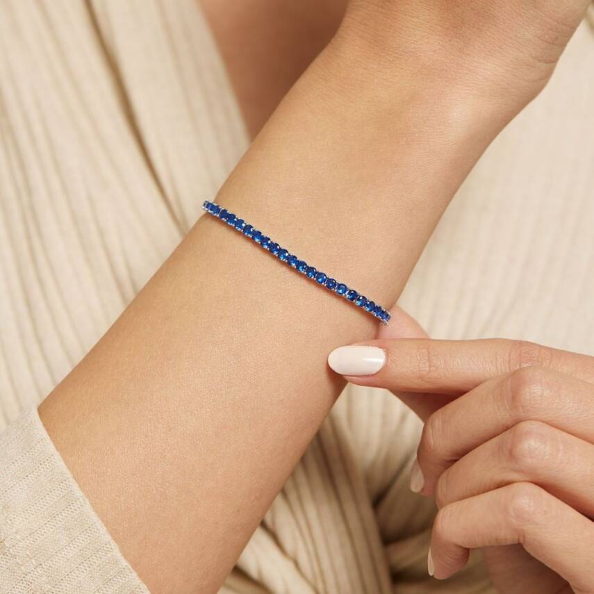 Lacivert Taşlı Su Yolu Altın Bileklik - Semih Haşhaş Kuyumculuk (1)