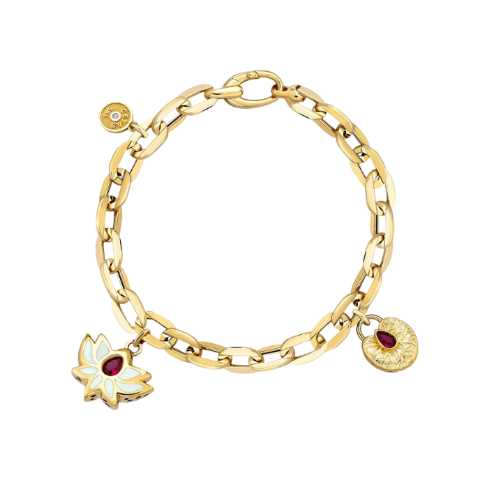 Lotus Beyaz Mineli Cetaş Bileklik - Cetaş 