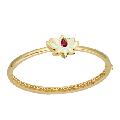 Lotus Beyaz Mineli Cetaş Kelepçe - Cetaş 