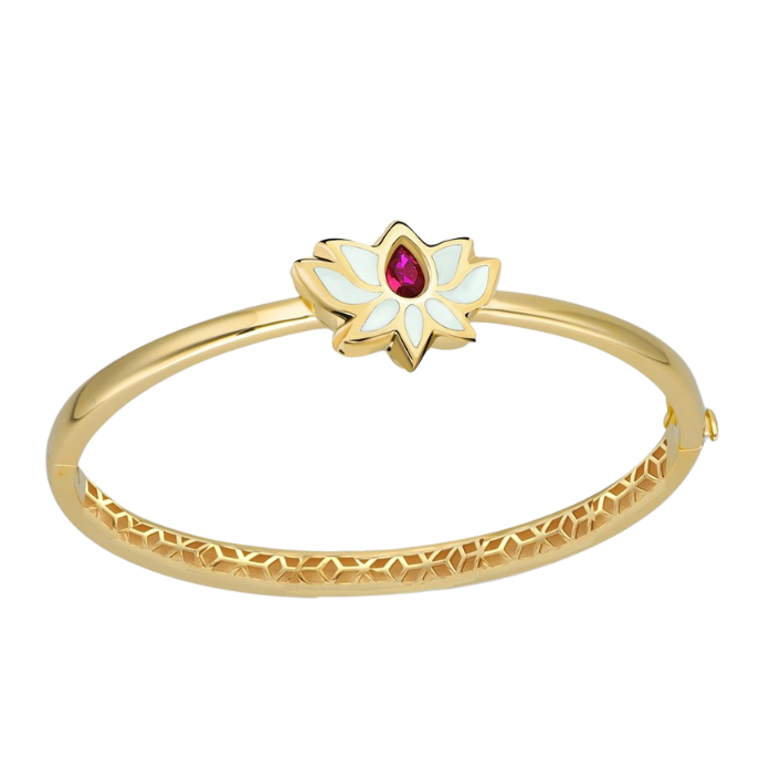 Lotus Beyaz Mineli Cetaş Kelepçe - Cetaş 