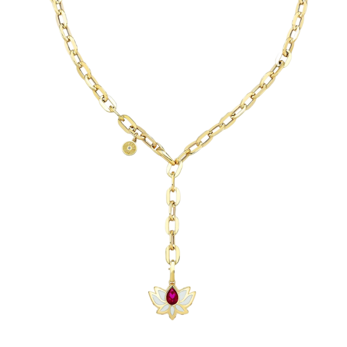 Lotus Beyaz Mineli Cetaş Kolye - Cetaş 