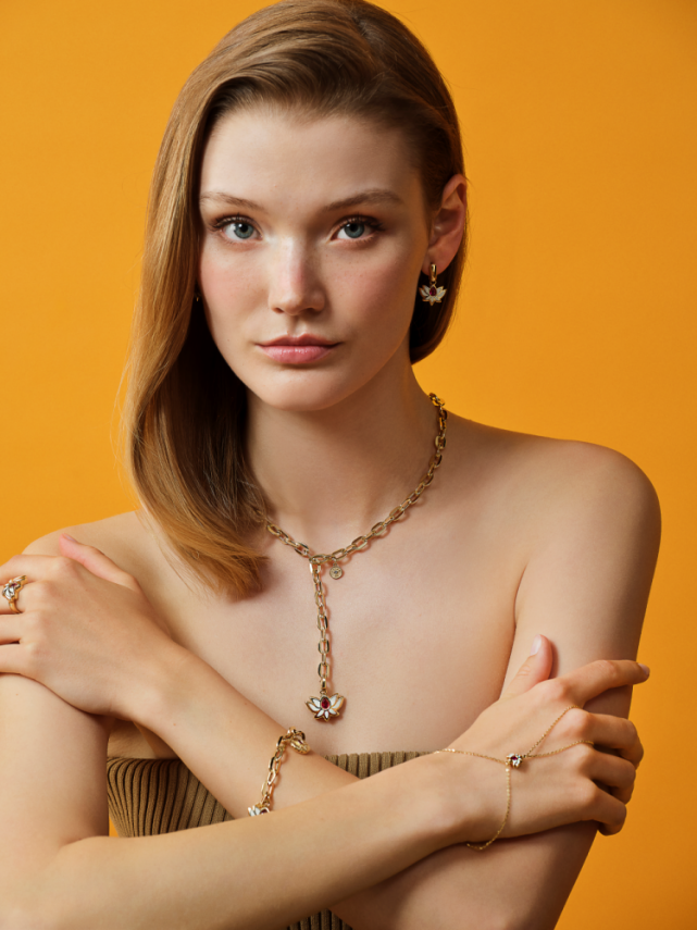 Lotus Beyaz Mineli Cetaş Küpe - Cetaş (1)