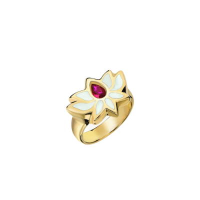 Lotus Beyaz Mineli Cetaş Yüzük - 1