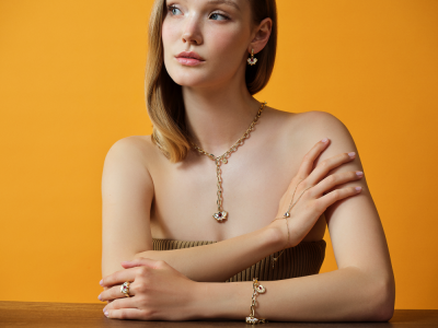 Lotus Beyaz Mineli Çift Sıra Cetaş Kolye - Cetaş (1)