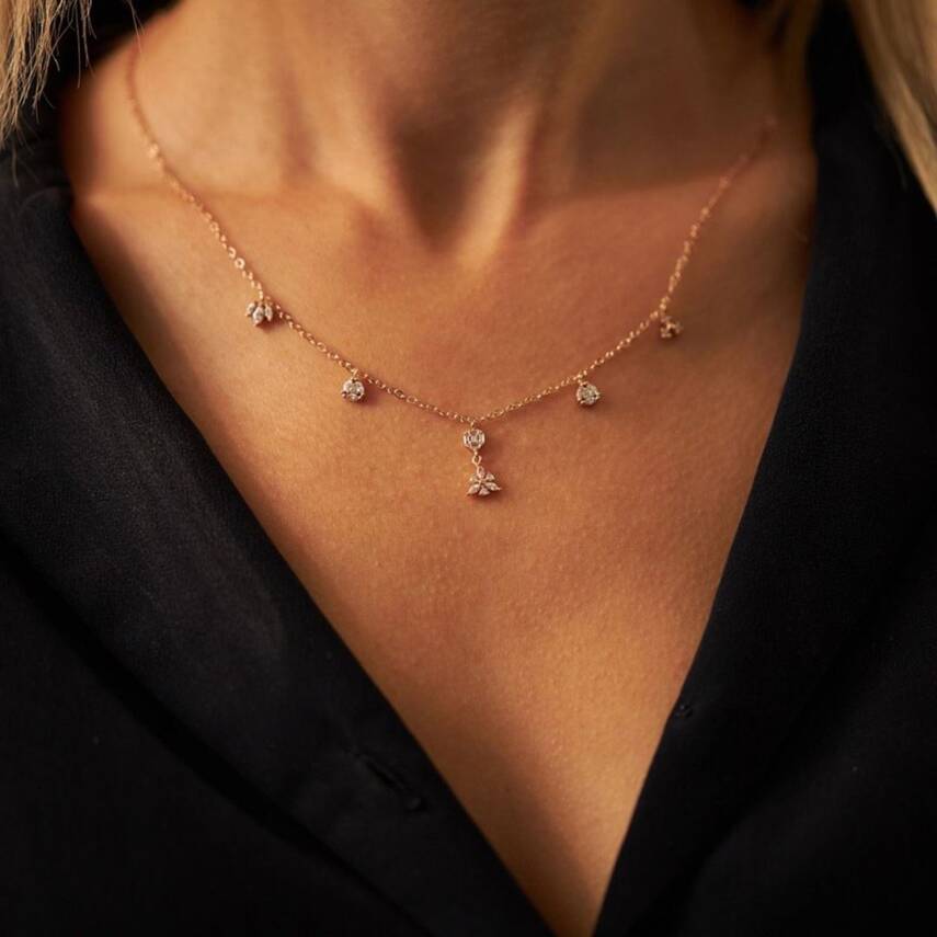 Markiz Taşlı Şans Altın Kolye - Semih Haşhaş Kuyumculuk