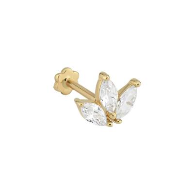 Markiz Taşlı Tria Altın Tragus Piercing - 1