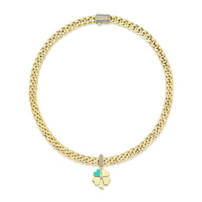 Mavi Mineli Dört Yapraklı Yonca Charm - 3