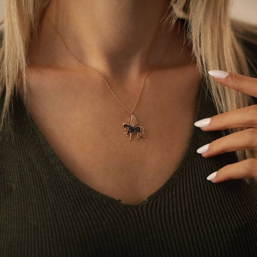 Melek Kanatlı At Altın Kolye - Semih Haşhaş Kuyumculuk