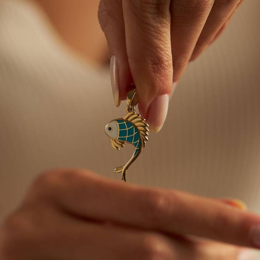 Mineli Balık Altın Kolye Ucu - Semih Haşhaş Kuyumculuk