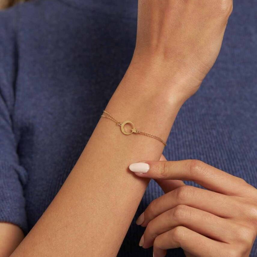 Minimal Ay Yıldızlı Altın Bileklik - 1