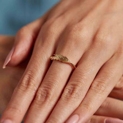 Minimal Balıksırtı Altın Yüzük - 1