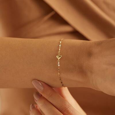 Minimal Kalpli Aynalı Zincir Altın Bileklik - 1