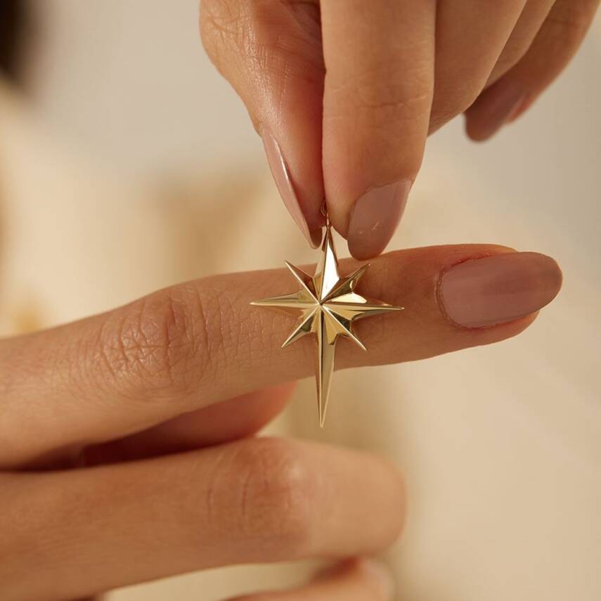 Minimal Kutup Yıldızı Altın Kolye Ucu - Semih Haşhaş Kuyumculuk