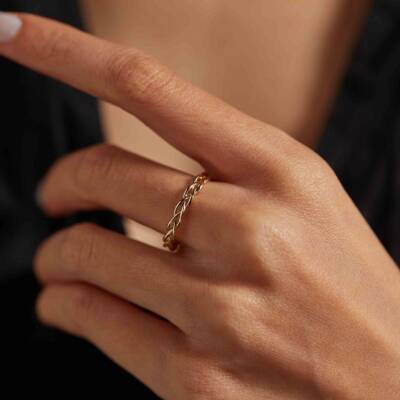 Minimal Örme Altın Zincir - 1