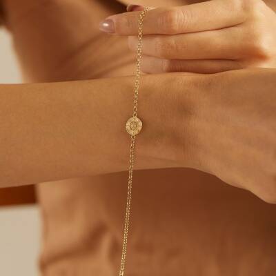 Minimal Plakalı Altın Bileklik - 1